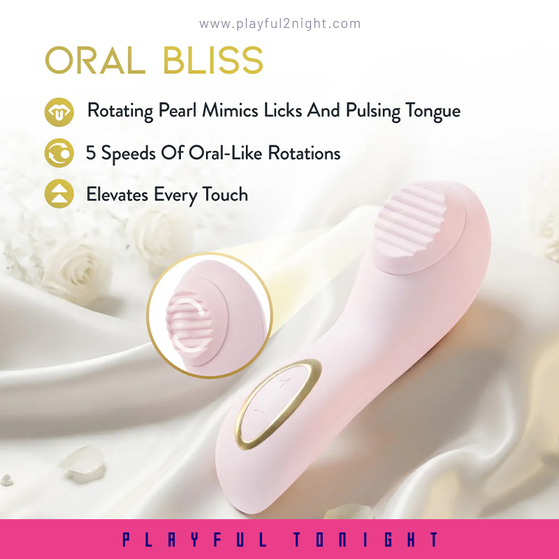 Blush | Dahlia Handheld Personal Massager With Rotating Pearl & Textured Stimulation - Image 3