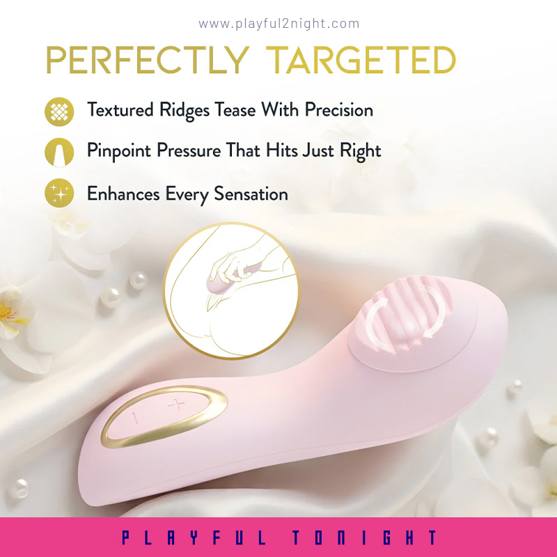 Blush | Dahlia Handheld Personal Massager With Rotating Pearl & Textured Stimulation - Image 4