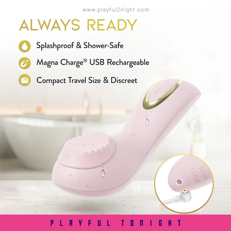 Blush | Dahlia Handheld Personal Massager With Rotating Pearl & Textured Stimulation - Image 5